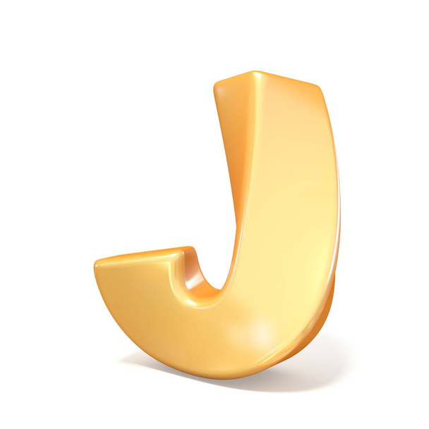 Orange twisted font uppercase letter J 3D - Zdjęcie, obraz