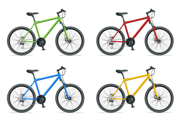 Mountain Bike or Urban Bike isolated on white background vector illustration - Vettoriali, immagini