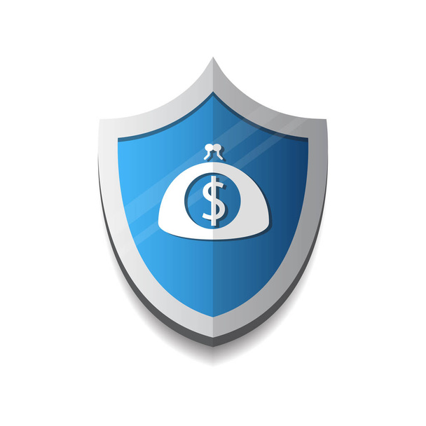 Banking Protection Mobile Wallet On Shield Icon Money Security Concept - Vettoriali, immagini