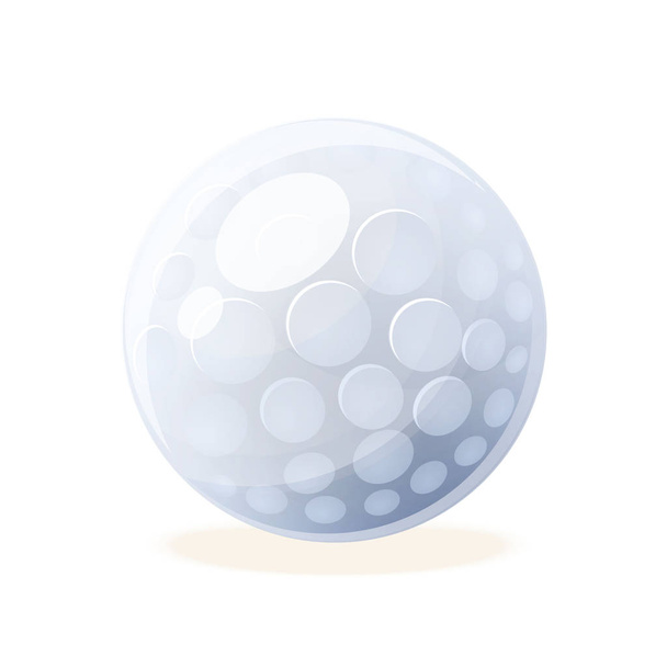 Camping, sports, hobbies. Ball for playing golf with stick, equipment. - Vector, Image