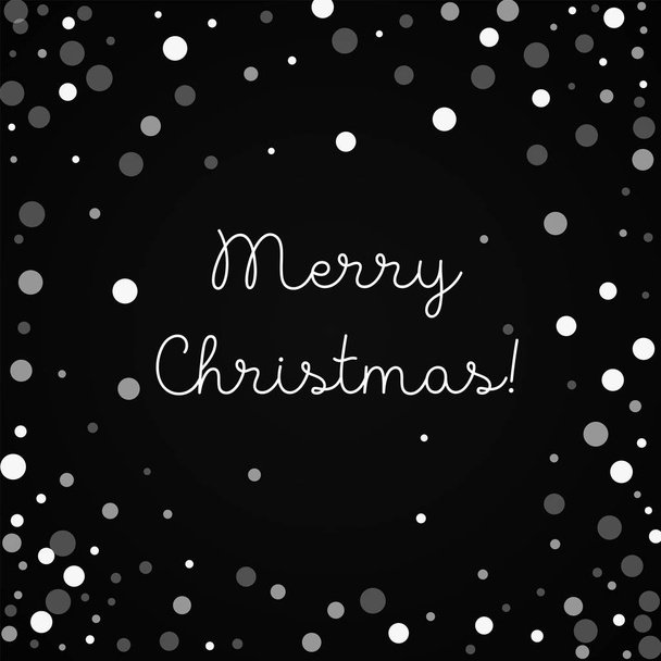 Merry Christmas greeting card Falling white dots background Falling white dots on red background - Wektor, obraz