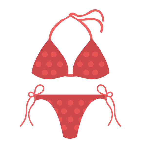 Women swimwear bikini flat vector icon  - Вектор, зображення