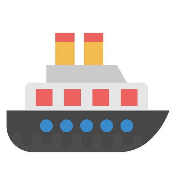 Flat vector icon design of a Luxury cruise liner  - Vektori, kuva