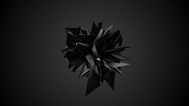 Abstract black fractal geometric element - Footage, Video