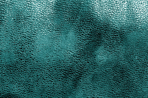 Leather texture in cyan color. - Photo, Image