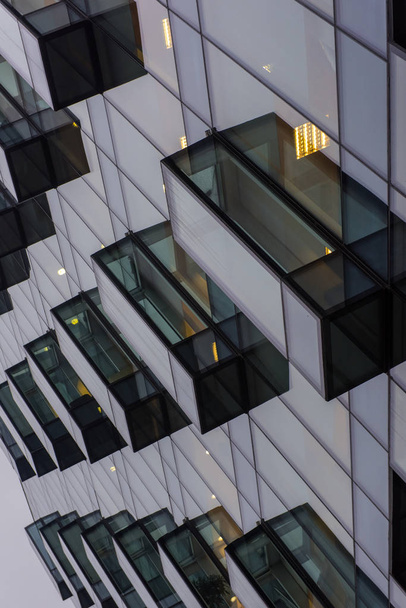 modern glass facade of the building with bancons - Foto, immagini