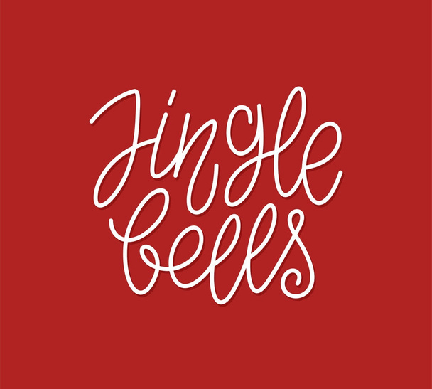 Jingle Bells kaligrafi hat sanat tipografi - Vektör, Görsel