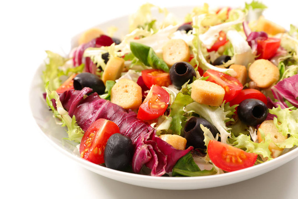 close up on vegetable salad isolated on white background - Photo, Image