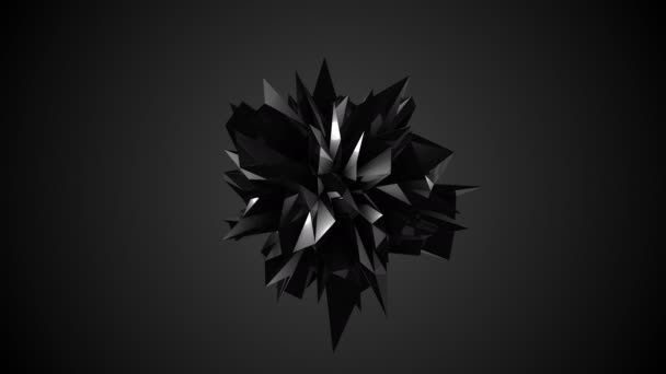 Abstract black fractal geometric element - Footage, Video