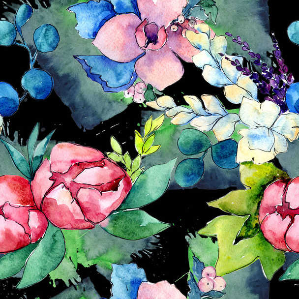 Composición floral en un estilo de acuarela aislado
. - Foto, Imagen