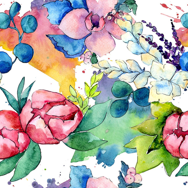 Flower composition in a watercolor style isolated. - Фото, зображення