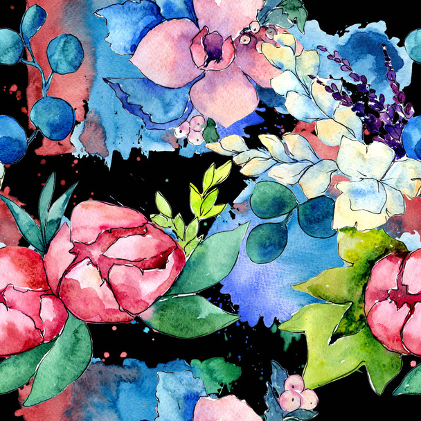 Flower composition in a watercolor style isolated. - Foto, Imagen