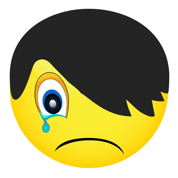 emoji aislado sobre fondo blanco, cara sonriente, persona emo, ilustración vectorial
 - Vector, Imagen