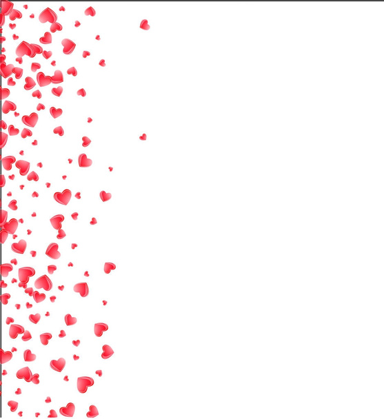 Hart confetti van Valentines bloemblaadjes vallen op transparante achtergrond. - Vector, afbeelding