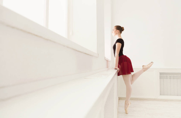Egy gyönyörű ballerina tánc pointe - Fotó, kép