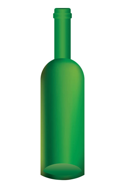 green empty bottle isolated on white background  - Wektor, obraz