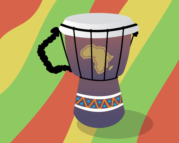 tambor de bongo com motivos africanos
 - Vetor, Imagem