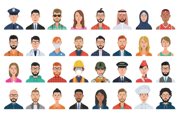 Set of People Avatar Icons - Vector, Image