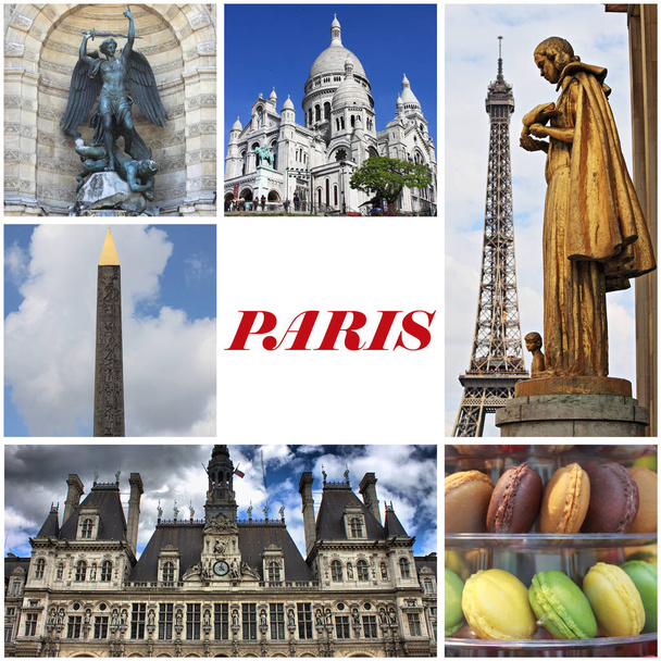 Колаж визначні пам'ятки Парижа
 - Фото, зображення