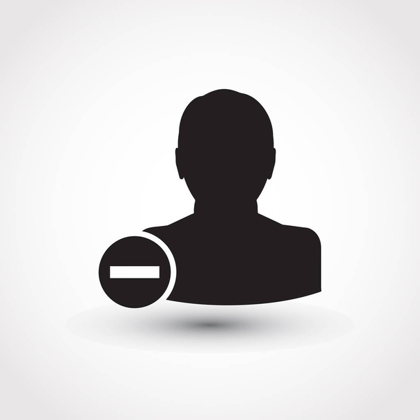 User profile sign web icon with delete glyph. Vector illustration design element eps10 - Vector, Image