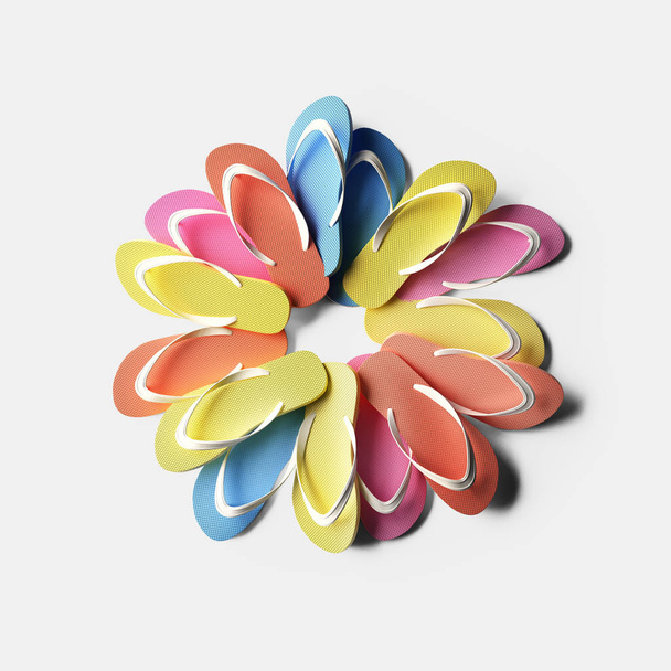 conjunto de zapatillas brillantes en forma de flor
 - Foto, Imagen