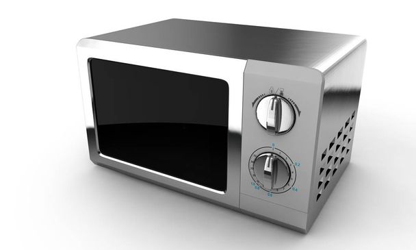 realistic microwave oven on isolated, kitchen object 3d illustra - Фото, зображення