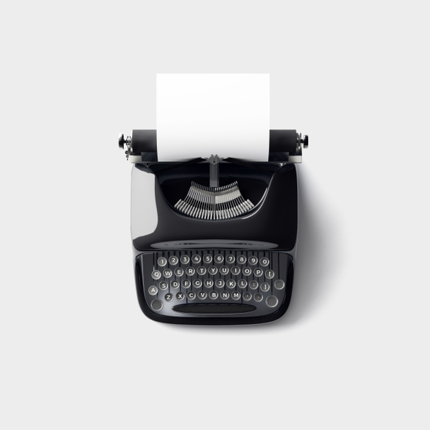 machine à écrire rétro avec papier blanc vide
  - Photo, image