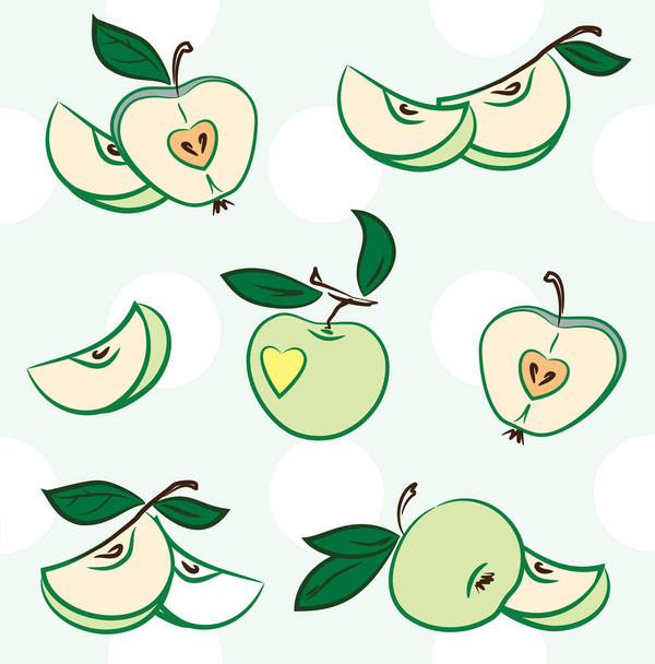 Hintergrund von grünen Äpfeln - Vektor, Bild