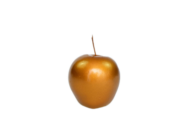 Altın elma izole bir beyaz arka plan ile - Fotoğraf, Görsel