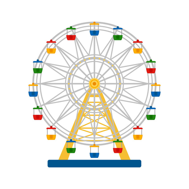 Цветное колесо обозрения на белом фоне, векторная иллюстрация
 - Вектор,изображение