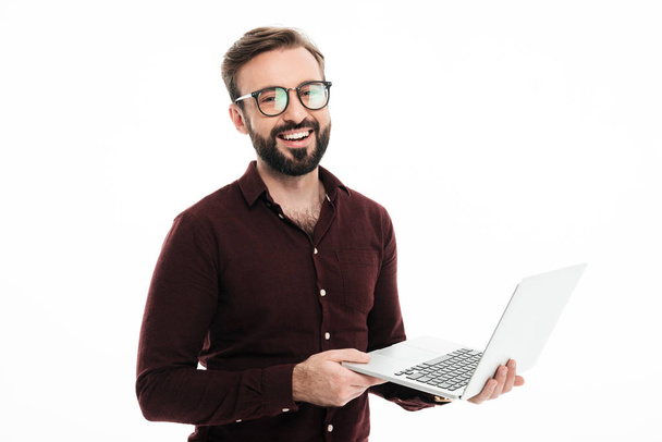 Portrait of a smiling handsome man in eyeglasses - Foto, imagen