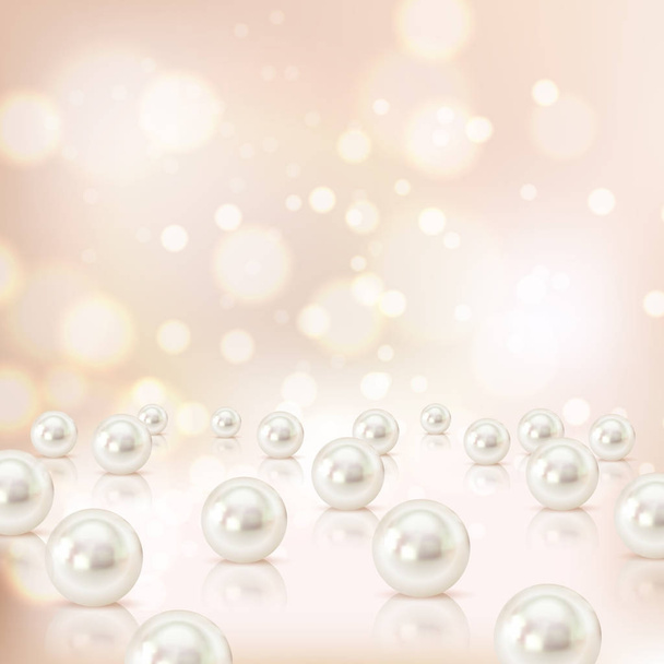 Shell Pearls Background Composition - Vector, Image