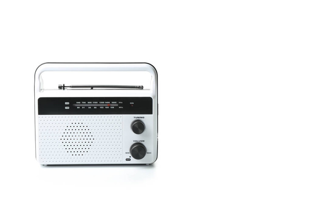 Modern radio on white background - Fotoğraf, Görsel