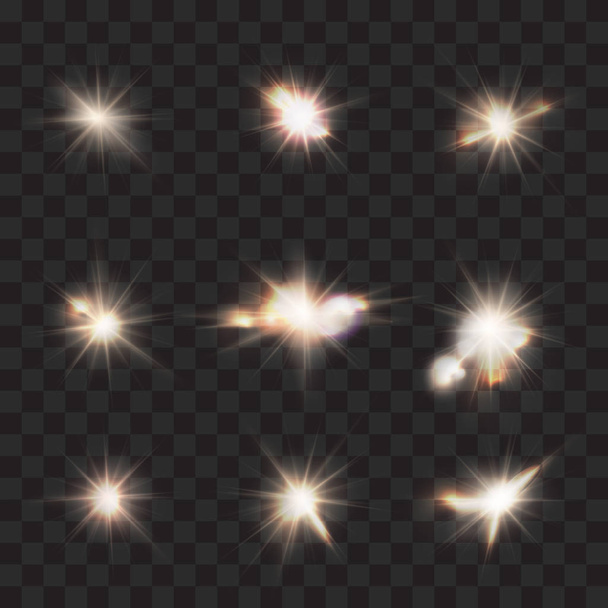flares, flashes, conjunto de efeitos de luz
 - Vetor, Imagem