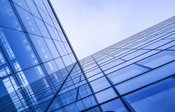 Edificio de oficinas en tonos azules - vista detallada
 - Foto, imagen