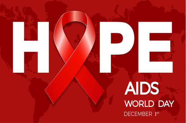 Всемирный день борьбы со СПИДом. Плакат Всемирного дня борьбы со СПИДом 1 декабря. Надежда. Векто
 - Вектор,изображение