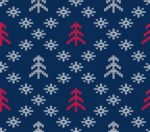 Knitted seamless pattern for sweater. Winter background. Vector eps 10 - Vetor, Imagem