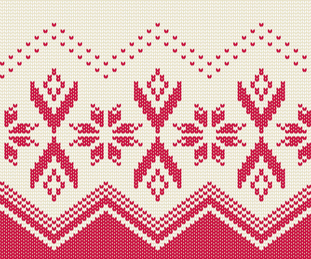 Knitted seamless pattern for sweater. Winter background vector - Vetor, Imagem