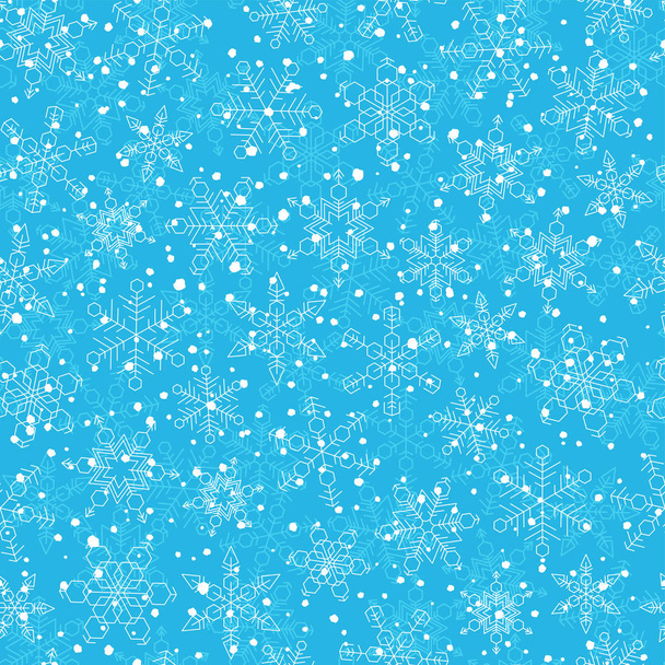 Snowflake seamless pattern. Winter vector background - Vetor, Imagem