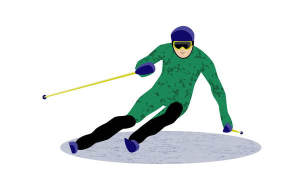 Esporte downhill esqui slalom, vetor
 - Vetor, Imagem