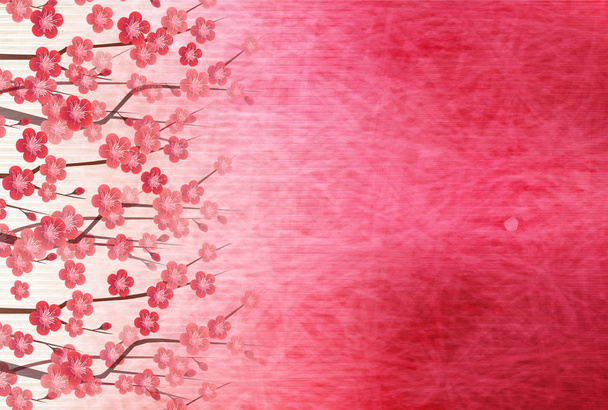 Plum blossoms New Year card background spring background - Vector, Image