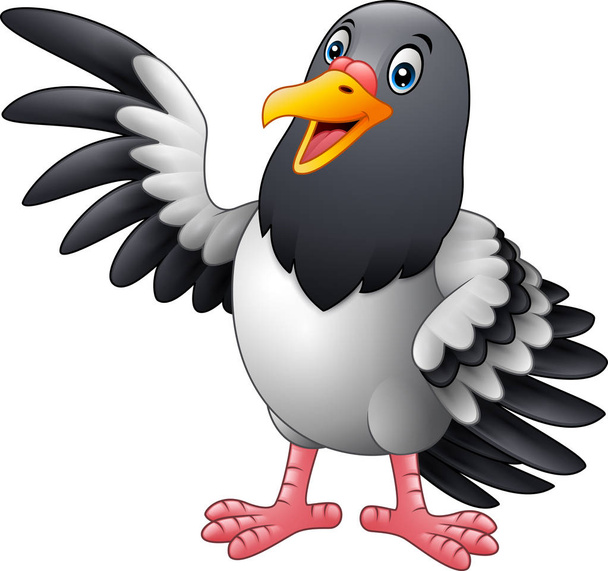 漫画の面白い鳩鳥を提示 - ベクター画像