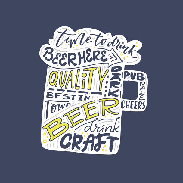 Hand Drawn Beer Illustration - Vektor, kép