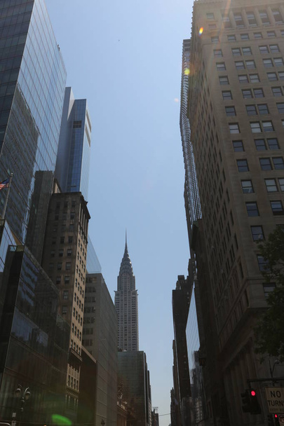 Skyscrapers and blue sky. America, New York City - May 7, 2017 - Φωτογραφία, εικόνα