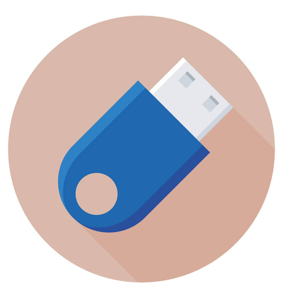 USB Colored Vector Icon  - Vektör, Görsel