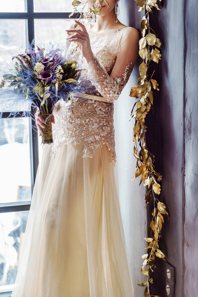 young nice bridal with flowers - Valokuva, kuva