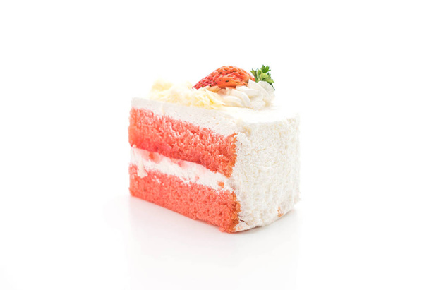 strawberry cake on white background - Fotoğraf, Görsel