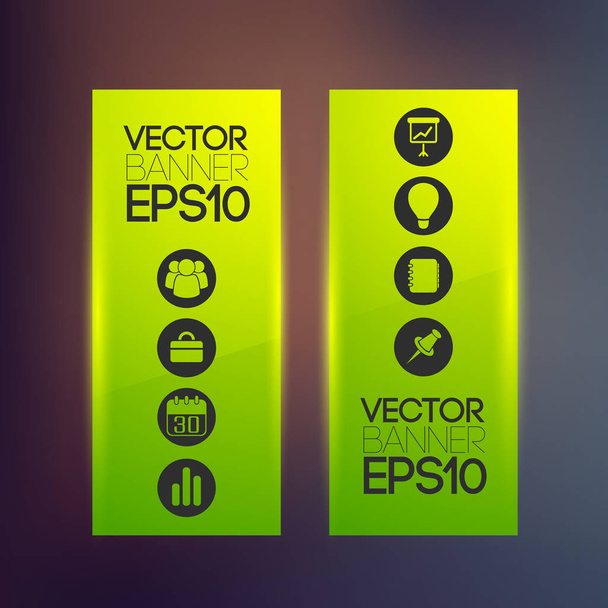 Web Green Vertical Banners - Vector, Imagen