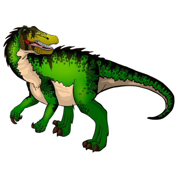 Милый мультяшный барионикс. Изолированная иллюстрация мультипликационного динозавра
 - Вектор,изображение
