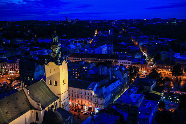 Lvov Panorama z městské rady. Lvov, Ukrajina. - Fotografie, Obrázek